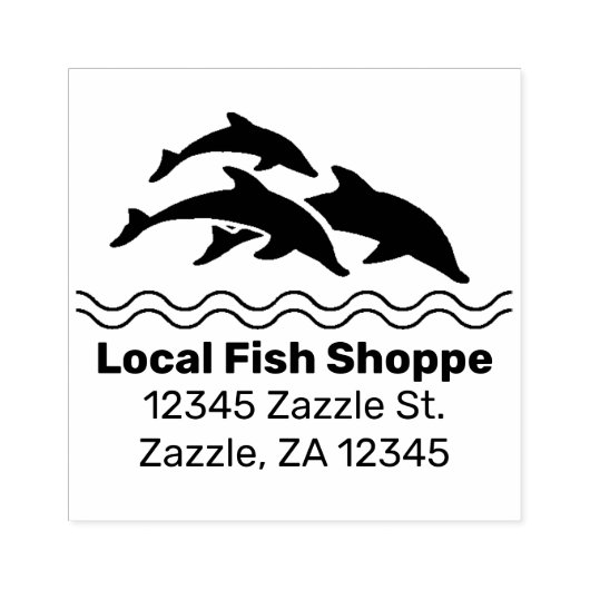 Dolfijn, visaquariumwinkel rubberstempel (Afrduk)