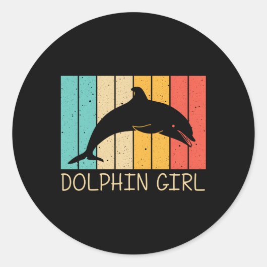 Dolfijn Voor Dolfijnen Beluga Walvis Zee Dier Ronde Sticker (Voorkant)