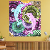 Dolfijn Vreugde Canvas Afdruk (Insitu (Woonkamer))