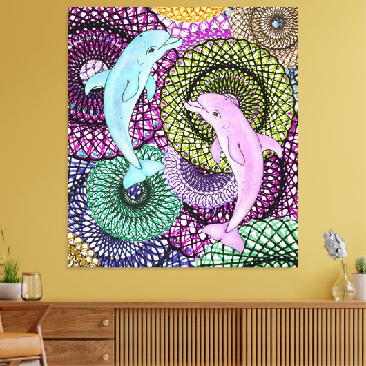 Dolfijn Vreugde Canvas Afdruk (Insitu (Woonkamer))