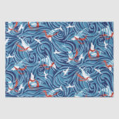 Dolfijn Vreugde Tropische Nautische Kerstmis/Blauw Tissuepapier (Voorkant)