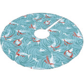 Dolfijn Vreugde Tropische Oceaan Nautische Kerstmi Kerstboom Rok (Gekanteld)