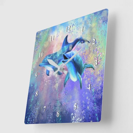 Dolfijn Wandklok Gelukkig Paar (Hoek)