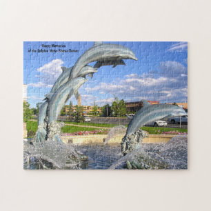 Dolfijn Waterstandbeeld Denver. Legpuzzel