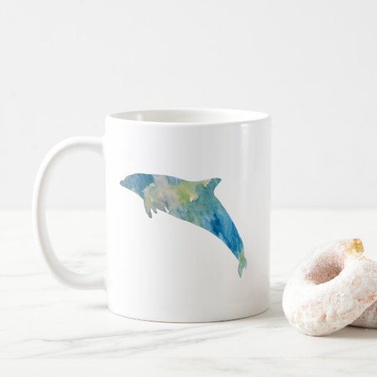 Dolfijn Waterverf Schilderen Mok (Met donut)