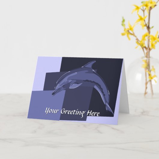 dolfijn Wenskaart Kaart (Gele Bloem)