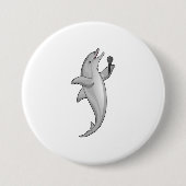 Dolfijn Zanger Microfoon Ronde Button 7,6 Cm (Voorkant)