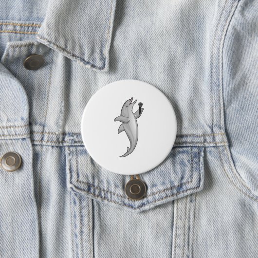 Dolfijn Zanger Microfoon Ronde Button 7,6 Cm (In situ)