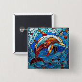 Dolfijn Zee Dier Cadeau voor Oceaanliefhebbers Vierkante Button 5,1 Cm (Voorkant /achterkant)