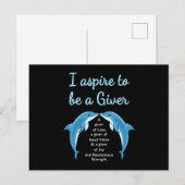 Dolfijn Zee Dolfijnen Dier Water Oceaan Grappig Ca Briefkaart (Voorkant / Achterkant)