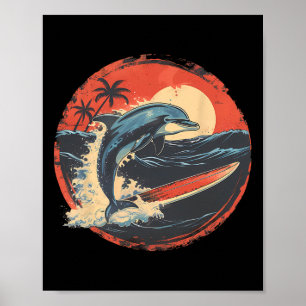 Dolfijn Zee Oceaan Dier Oceaan Zee Dolfijn Surfen Poster