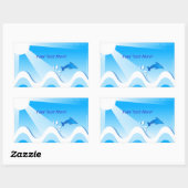 Dolfijn zee rechthoekige stickers (hier jouw tekst (Vel)