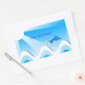 Dolfijn zee rechthoekige stickers (hier jouw tekst (Envelop)