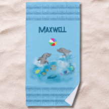 Dolfijn Zomer Fun Boys Blauw Strandlaken