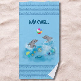 Dolfijn Zomer Fun Boys Blauw Strandlaken