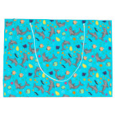 Dolfijn Zomer Kinder Blauwe Verjaardag Gift Bag Groot Cadeauzakje (Achterkant)