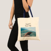 Dolfijn zwemmen in Blue Ocean Water Custom Name Tote Bag (Voorkant (product))