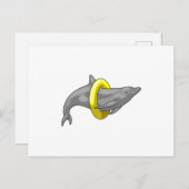 Dolfijn Zwemmen Reddingsboei Briefkaart (Voorkant / Achterkant)