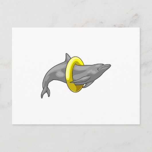 Dolfijn Zwemmen Reddingsboei Briefkaart (Voorkant)