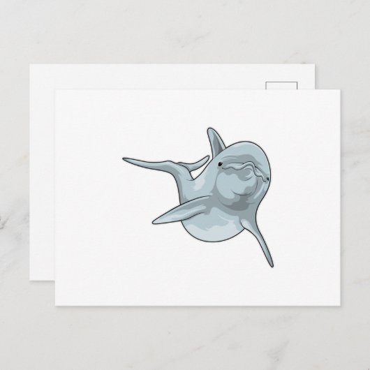 Dolfijn zwemmend briefkaart (Voorkant / Achterkant)