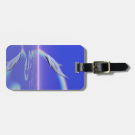 Dolfijnduiken met regenboog bagagelabel