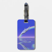 Dolfijnduiken met regenboog bagagelabel (Achterkant verticaal)