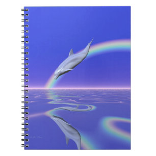Dolfijnduiken met regenboog notitieboek