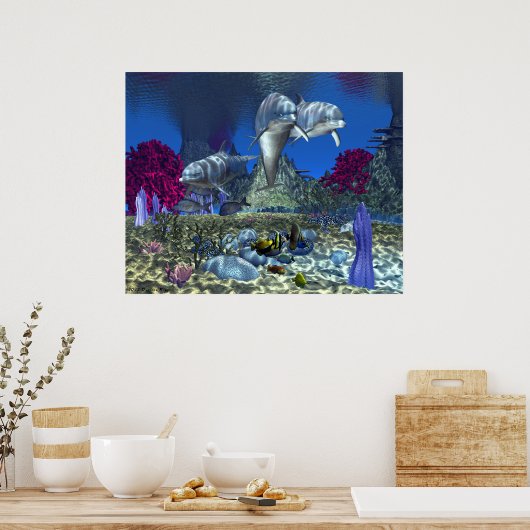 Dolfijnen - 30 x 24-inch Poster (Keuken)