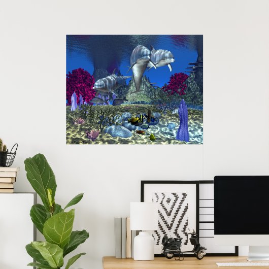 Dolfijnen - 30 x 24-inch Poster (Thuiskantoor)