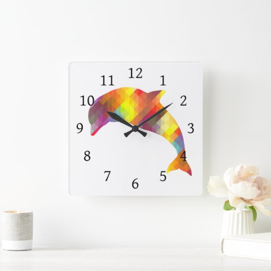 Dolfijnen afdrukken 7 vierkante klok (Huis)