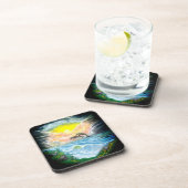 Dolfijnen afspelen in de zon bier onderzetter (Rechterzijde)