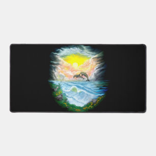 Dolfijnen afspelen in de zon bureaumat