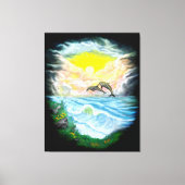 Dolfijnen afspelen in de zon canvas afdruk (Voorkant)