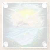 Dolfijnen afspelen in de zon glazen onderzetter (Achterkant)