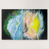 Dolfijnen afspelen in de zon legpuzzel (Horizontaal)