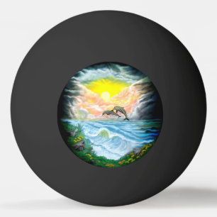 Dolfijnen afspelen in de zon pingpongbal