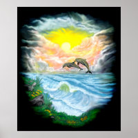 Dolfijnen afspelen in de zon