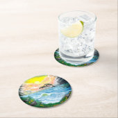 Dolfijnen afspelen in de zon ronde kartonnen onderzetter (Insitu)