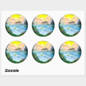 Dolfijnen afspelen in de zon ronde sticker (Vel)