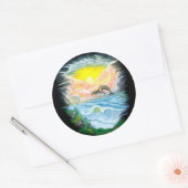 Dolfijnen afspelen in de zon ronde sticker (Envelop)