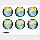 Dolfijnen afspelen in de zon ronde sticker (Vel)