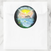 Dolfijnen afspelen in de zon ronde sticker (Tas)