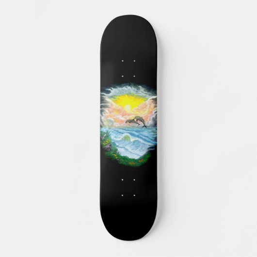 Dolfijnen afspelen in de zon skateboard (Voorkant)