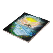 Dolfijnen afspelen in de zon tegeltje (Zijkant)