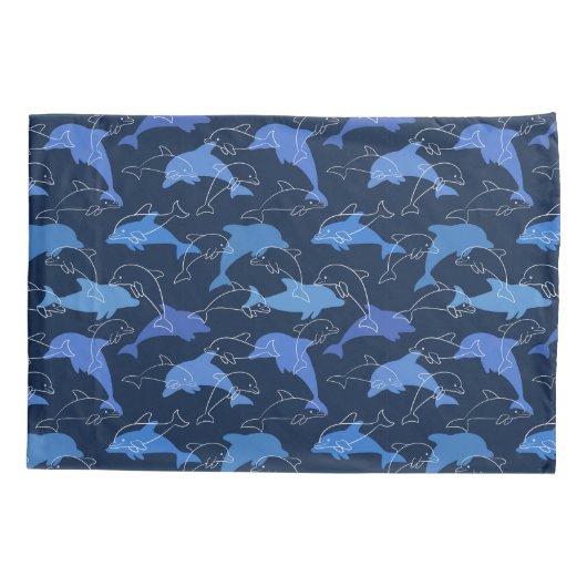 Dolfijnen afspelen kussensloop (Achterkant-Links)