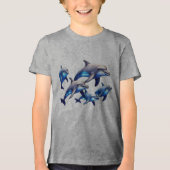 Dolfijnen afspelen Tri-Blend shirt (Voorkant)