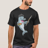 Dolfijnen als schilder met penseel en kleur verf t-shirt (Voorkant)