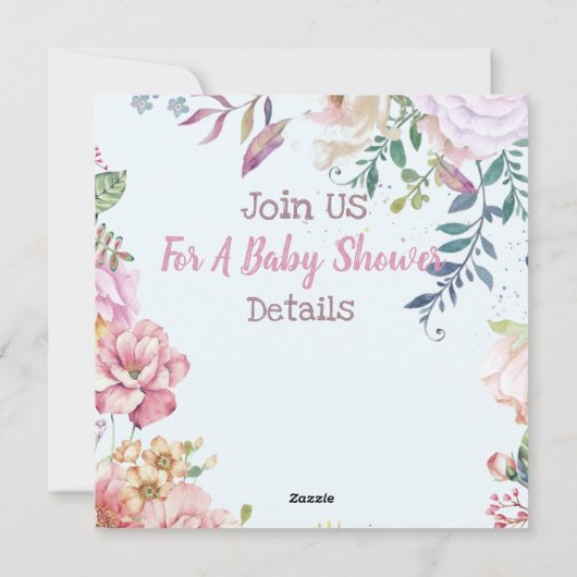 Dolfijnen Baby shower uitnodiging (Achterkant)