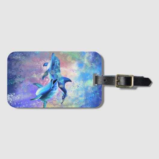 Dolfijnen Bagagelabel (Voorkant (horizontaal))