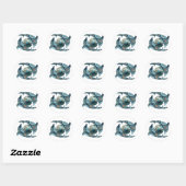 Dolfijnen bij Dione Ronde Sticker (Vel)